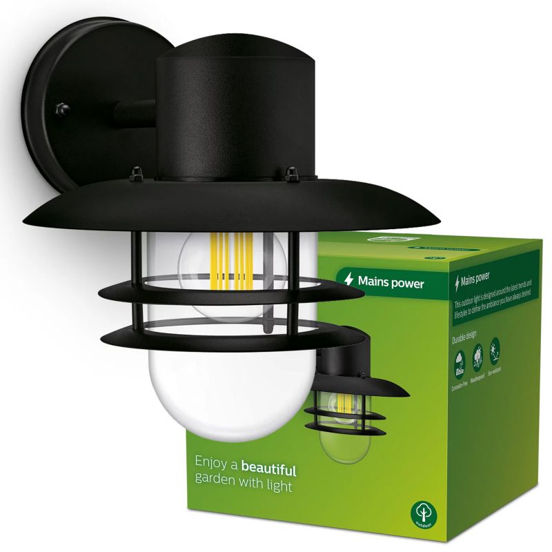 Kinkiet zewnętrzny Philips elewacyjny Inyma E27 IP44 czarny 1 szt