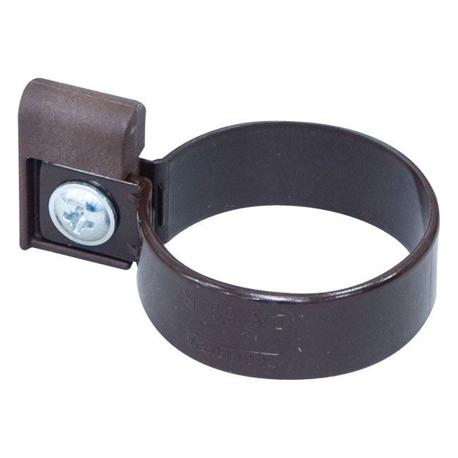 Obejma rynnowa Marley z kostką średnica 5,3 cm brązowa 2 szt.