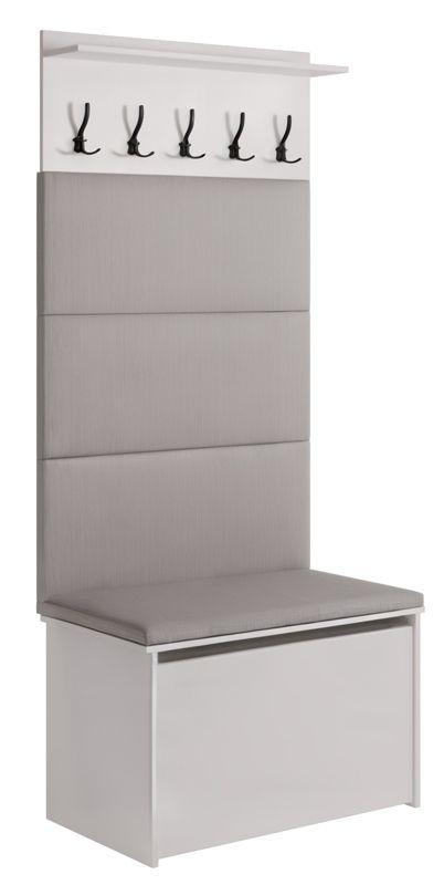 Szafka na buty z siedziskiem i wieszakiem Kobi ANDY panele szare 1 szt.