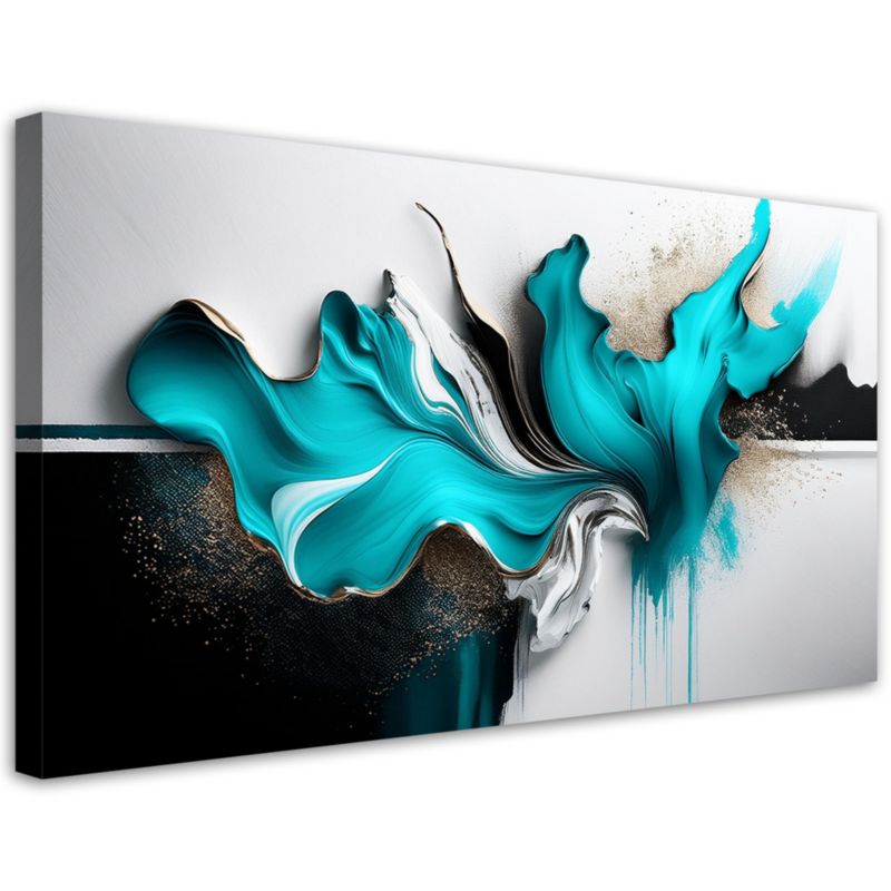 Obraz na ścianę do salonu Feeby Turkusowa Abstrakcja Efekt 3D 80x40cm 1szt