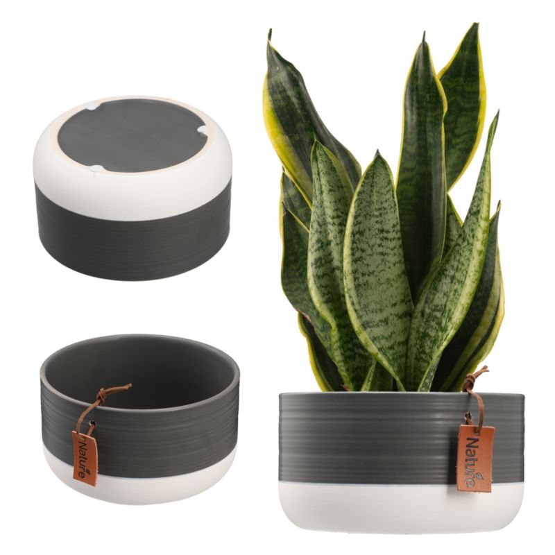 Doniczka KADAX Ceramiczna 17x9cm Osłonka szara 1szt.