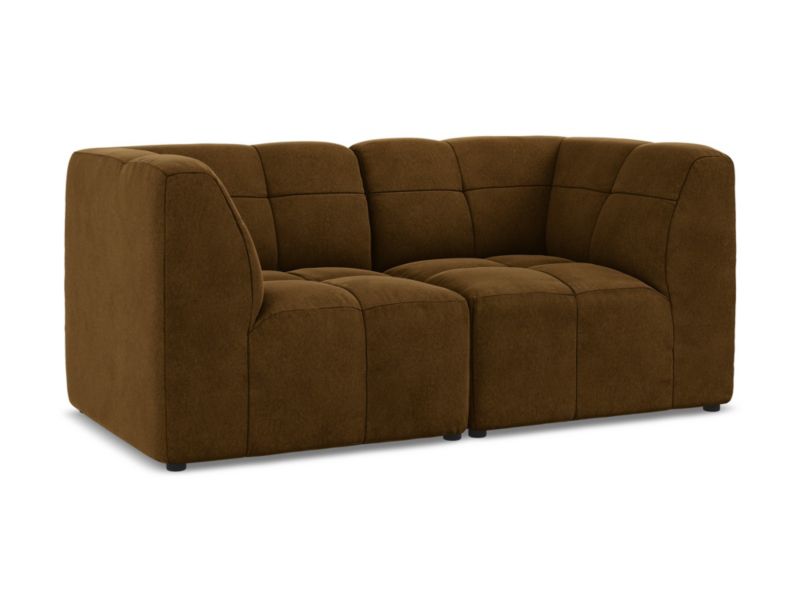 Modułowa sofa 2-osobowa LaMiaSofa GRADO z tkaniny welwetowej 180x90 cm musztardowy 1 szt.