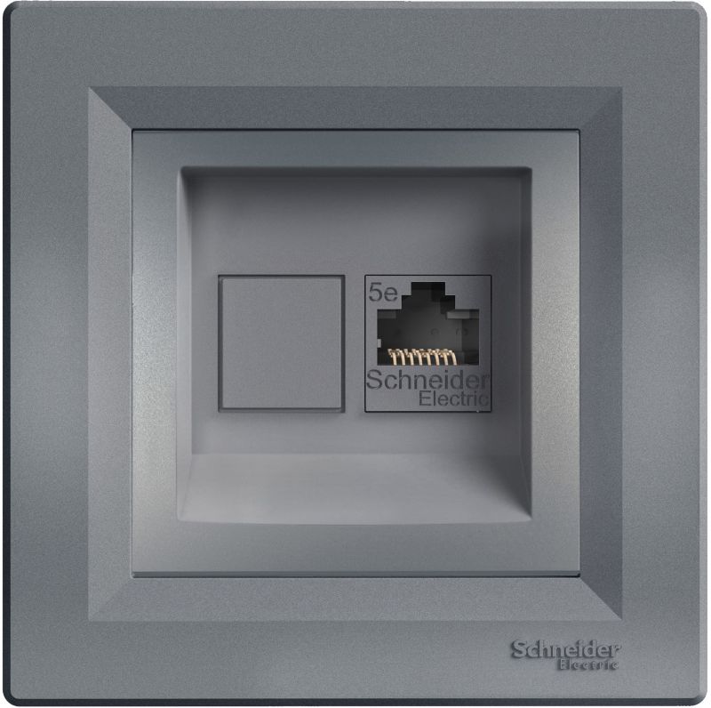 Gniazdo komputerowe Schneider Electric Asfora kategoria 5e stal