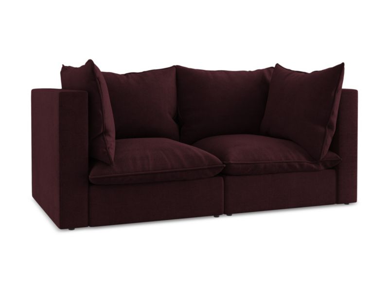 2-osobowa kanapa modułowa LaMiaSofa RAVENNA z tkaniny strukturalnej 180x90 cm bordo 1 szt.