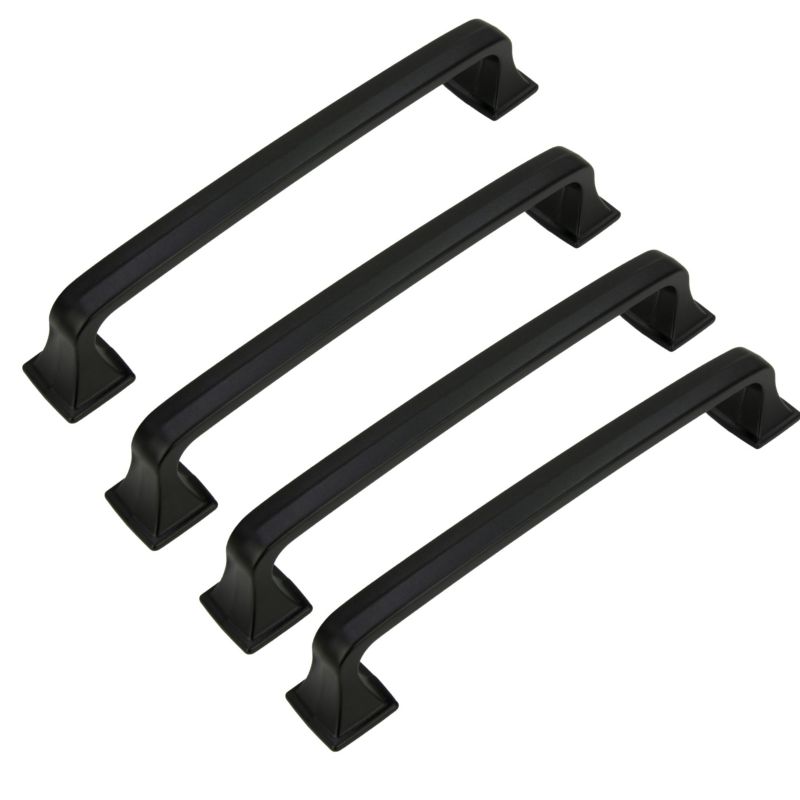 4 x Uchwyt meblowy B&B czarny 128 mm z metalu 4 szt