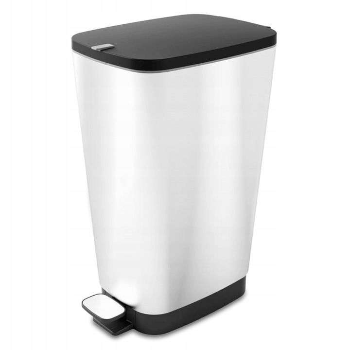 Kosz Keter na Śmieci Odpady do Domu 25L z Pedałem srebrny 1 szt