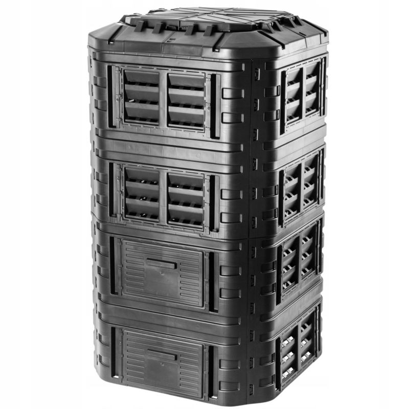 Kompostownik KADAX Ogrodowy modułowy 1260L mrozoodporny Całoroczny Czarny 1szt.