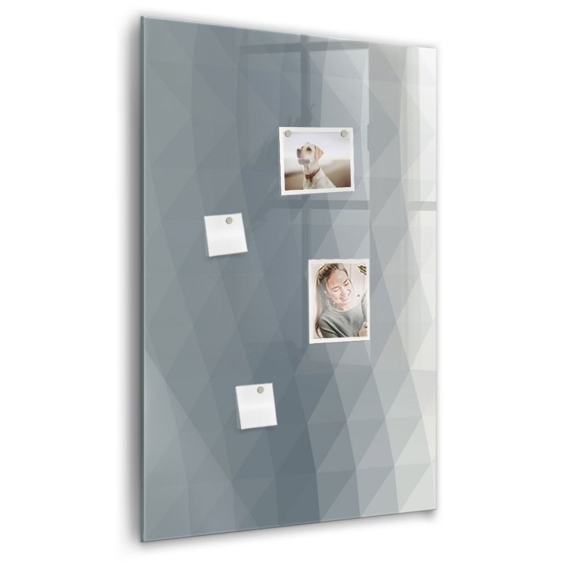 Szklana tablica magnetyczna Wallfluent 60x90 cm Szare fale abstrakcja Czarny marker 1 szt.