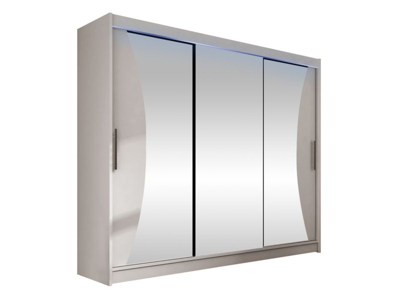 Szafa MIRJAN 24 z drzwiami przesuwnymi Aston IV z oświetleniem RGB kaszmir/lustro 1 szt.