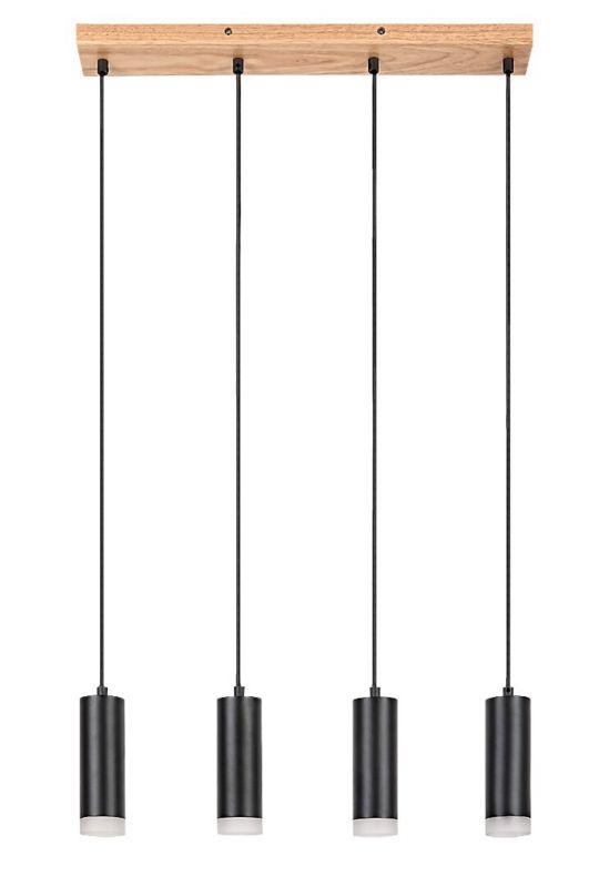 Lampa wisząca Rabalux Toras dąb-czarna wym: 150 x 60 x 6 cm 4xGU10 x 1 szt.