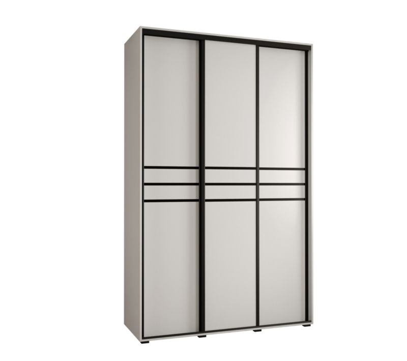 Szafa przesuwna Abiks DAVOS 10 wysoka szer.150cm biały/biały/czarny 1szt.