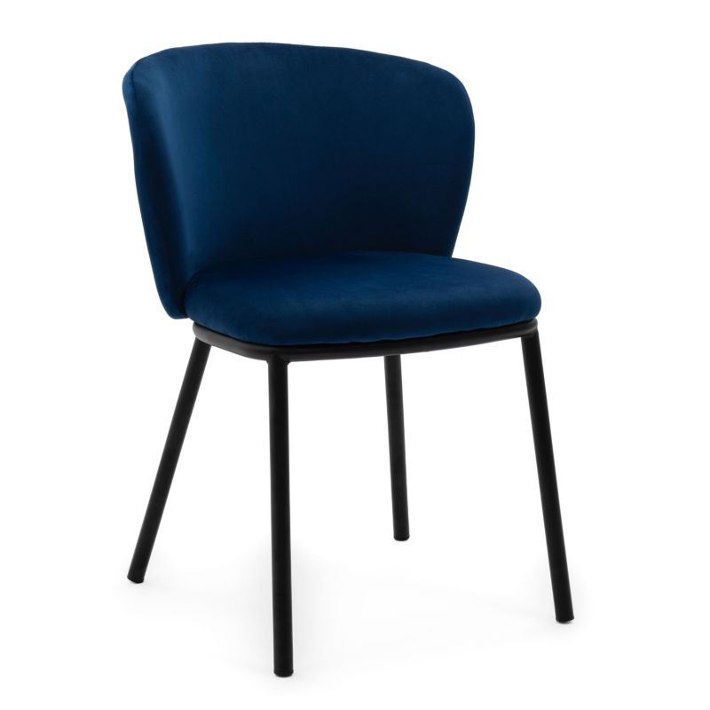 Krzesło tapicerowane New Home BARI granatowe welurowe 1 szt.