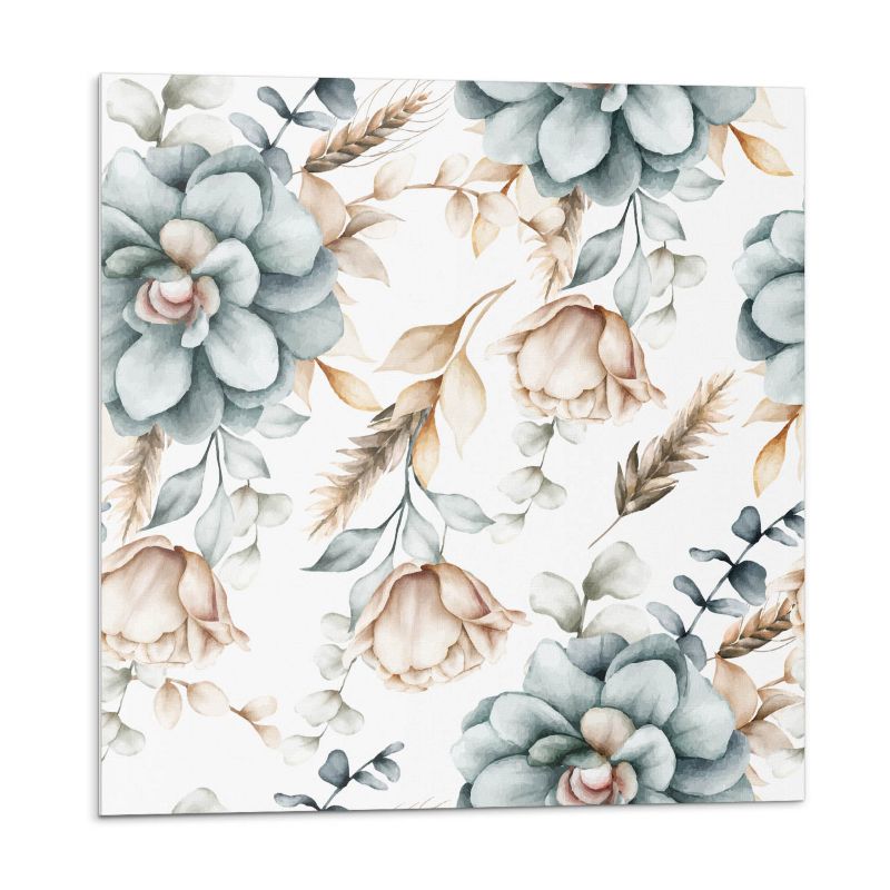 Kafelki samoprzylepne Wallfluent 50x50 cm Roślinny wzór kwiatowy 4 szt.