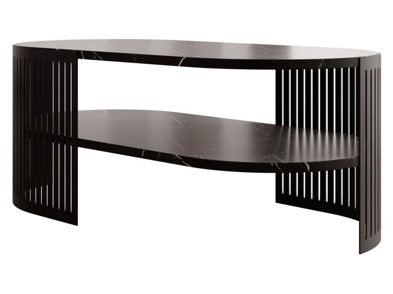 Stolik kawowy owalny MIRJAN 24 Fikoli II czarny/black pietra grigia 1 szt.