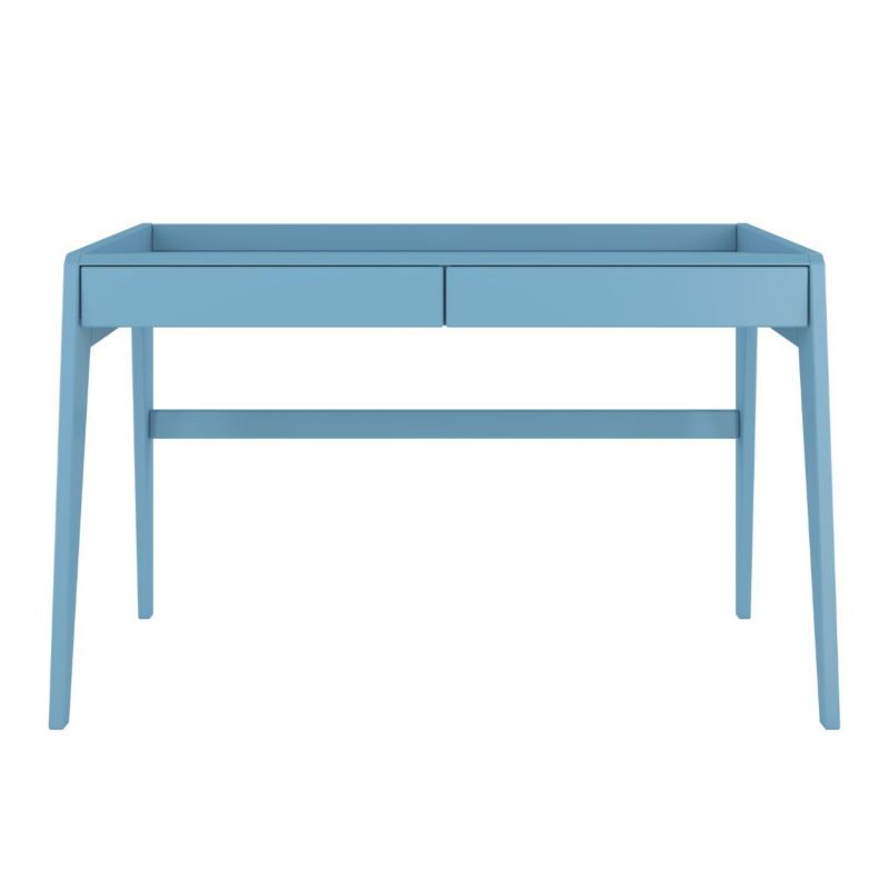 Drewniane bukowe biurko z szufladami Visby LISA niebieski 1 szt.