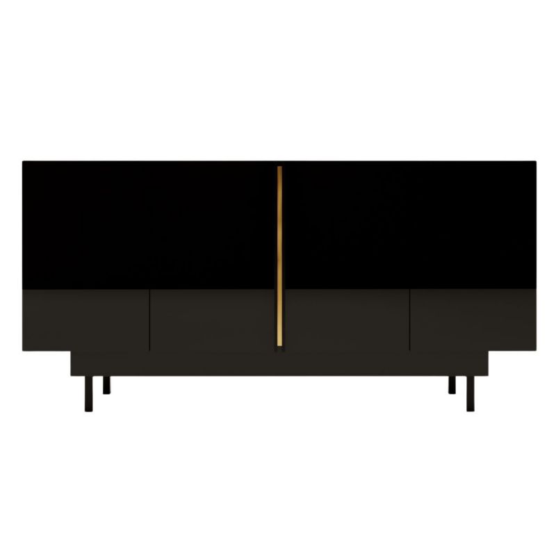 Czarna komoda Dancan ARTEMISA ze złotymi dodatkami 1 szt.