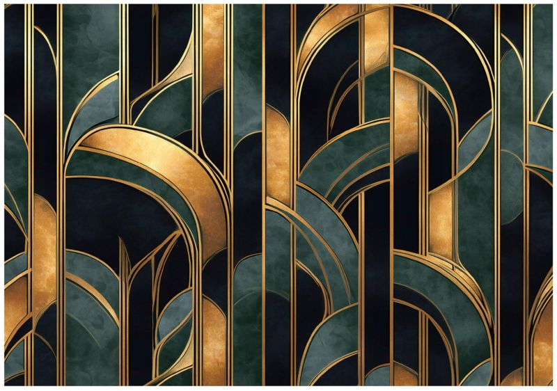 Fototapeta WALLARENA Do Sypialni Salonu Na Flizelinie Art Deco Abstrakcja Glamour 250x175 cm 1 szt.