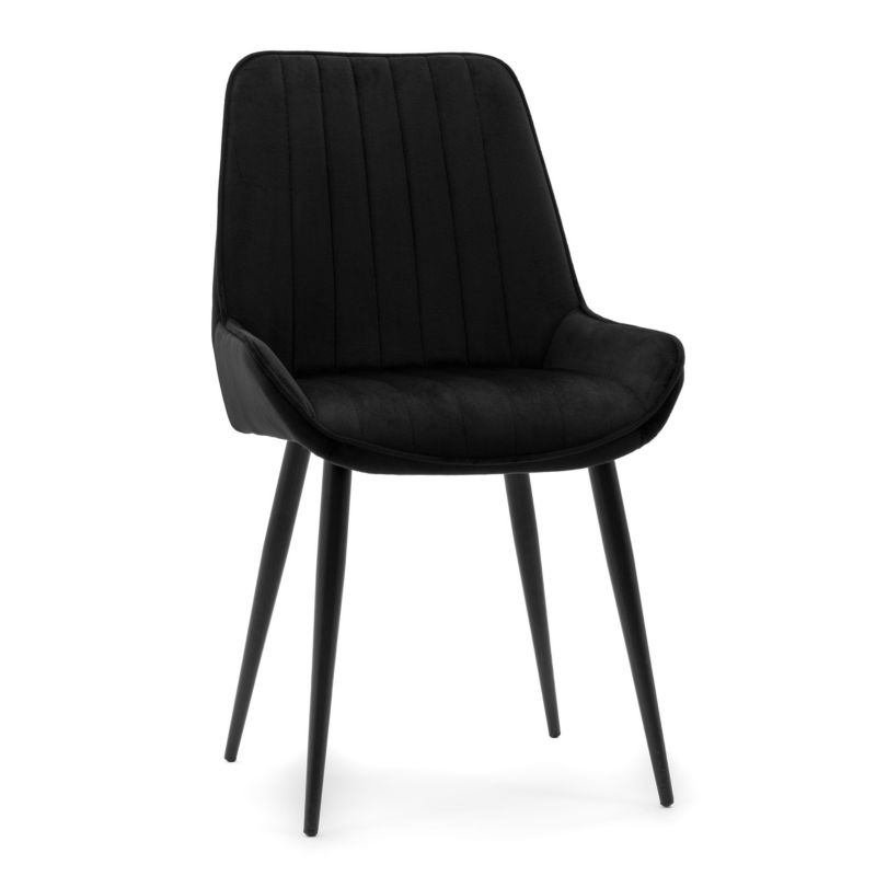 Krzesło tapicerowane New Home LUCA czarne welurowe 1 szt.