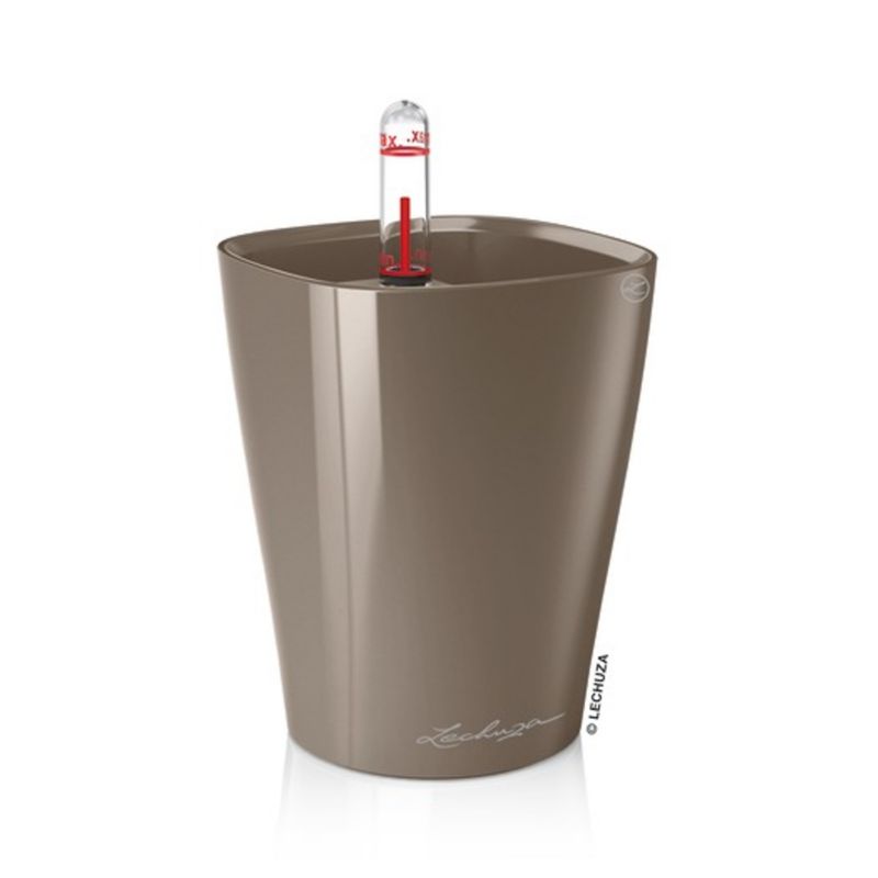 Doniczka Lechuza Do Domu Ogrodu Mini-Deltini Taupe-szarobrązowy Połysk 1 szt