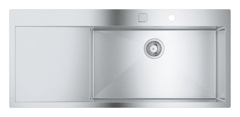 Zlewozmywak GroheK1000 1-komorowy 116x52 cm stal nierdzewna montaż wpuszczany 1 szt.