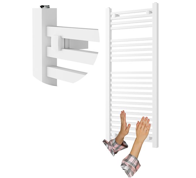 Grzejnik Łazienkowy Granitan Bergen 120/50cm Biały Kaloryfer Drabinkowy 1kpl.