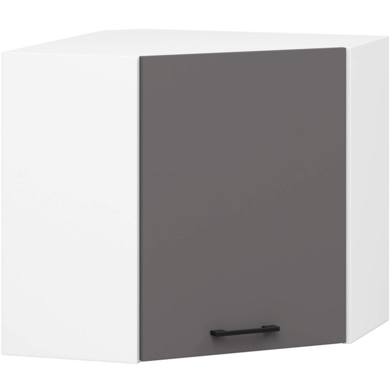 Szafka kuchenna wisząca narożna Akord W60 system Oliwia Biała 60 cm 1 drzwi kolor Grafit Szary mat 2 półki 60x30x58 cm 1 szt.