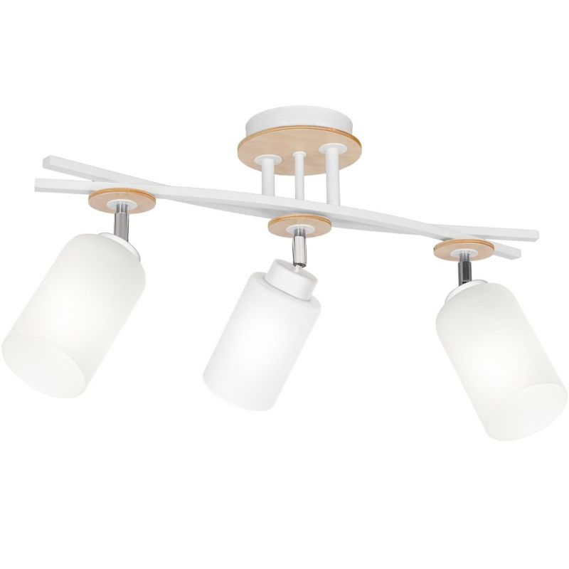Lampa sufitowa wisząca Luminex Tokio biała jasne drewno wym: 31 x 60 x 14 cm 3xE27 x 15W 1 szt.