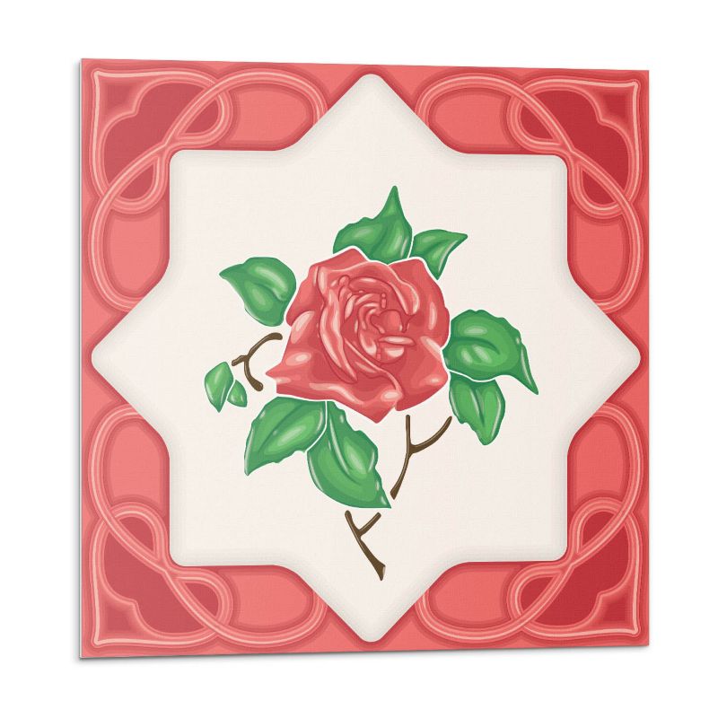 Kafelki samoprzylepne Wallfluent 30x30 cm Roślinny motyw w stylowej oprawie 9 szt.