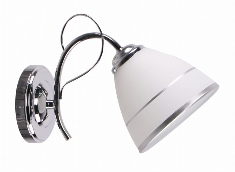 Kinkiet ścienny Candellux Elotte chromowany biały 1 x E27 x 40W IP20 wym: 20 x 27 x 14 cm - 1 szt.