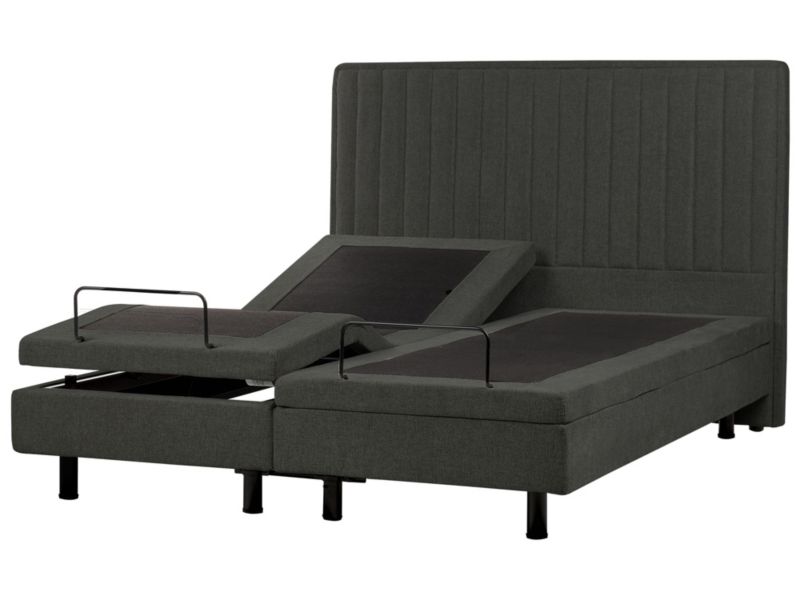 Łóżko regulowane Duke ii 160 x 200 cm Ciemnoszary 1 szt.