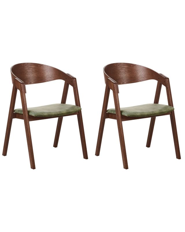 Zestaw 2 krzeseł do jadalni Yuba Drewno Ciemnozielony 1 par.