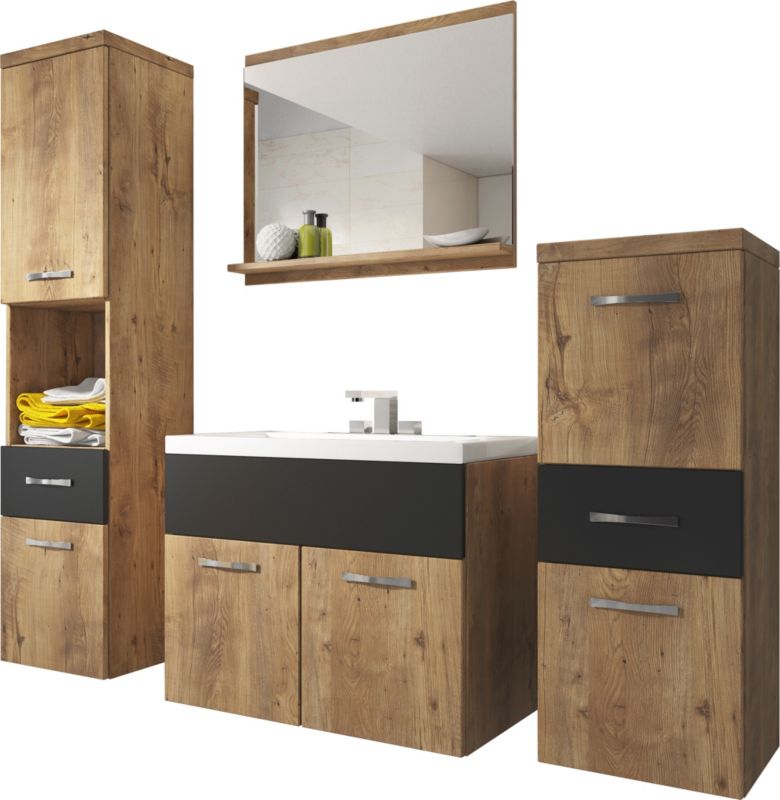 Zestaw mebli łazienkowych MINIO go for it ALBECK kasztan wrocławski/czarny 1 kpl.