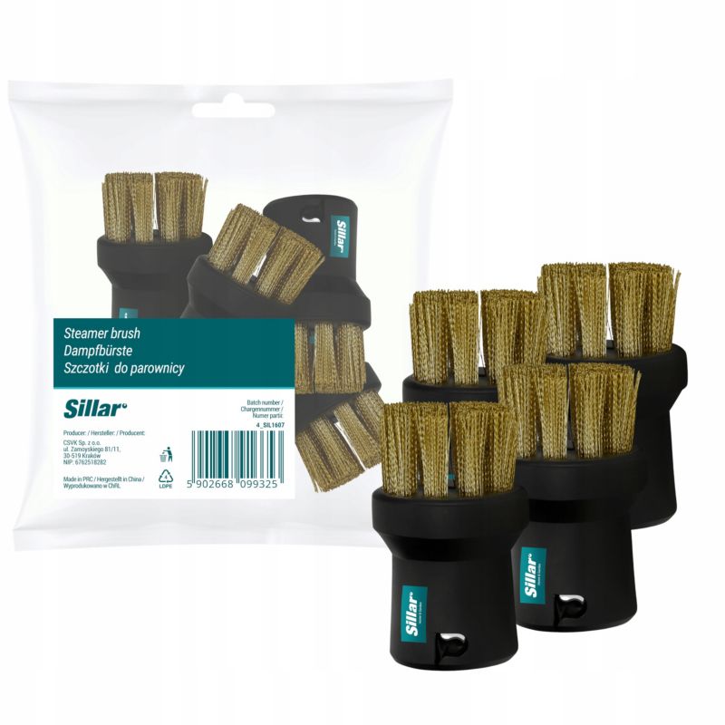 Szczotka do myjki parowej, Sillar, mosiężna, zamiennik, do parownicy Karcher SC1 SC2 SC3 SC4 SC5 SC6, 4szt