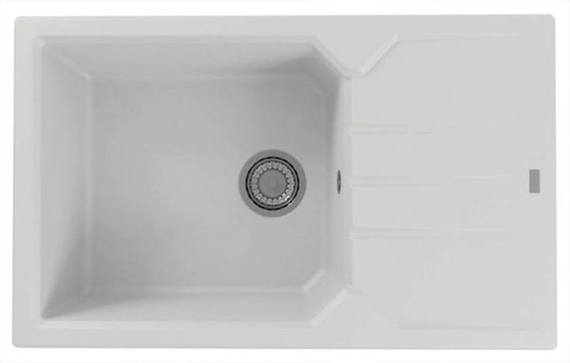 Zlewozmywak granitowy Alveus Record 40 kol. 11 biały (78x48cm) 1-komorowy 1szt.