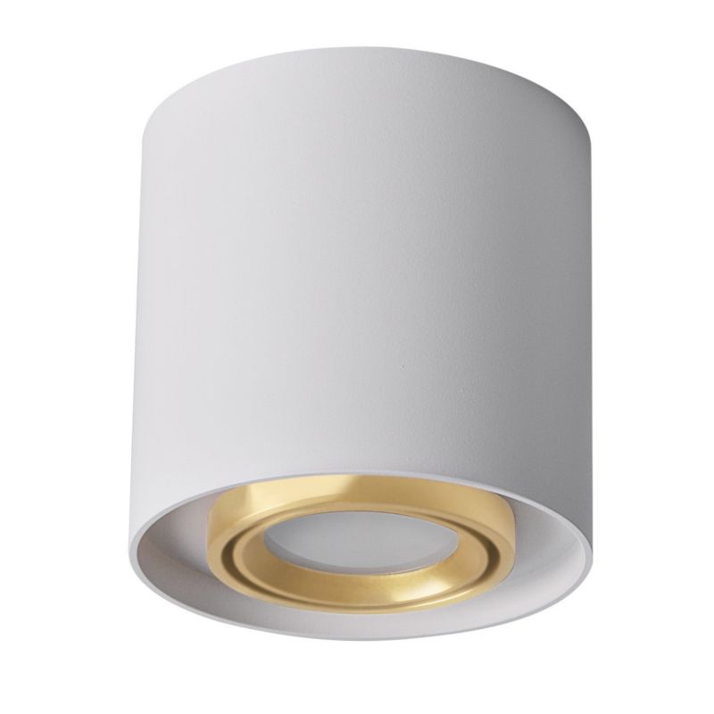 Oprawa sufitowa Polux Xeno biało-złoty 1 x GU10 x 10W IP20 wym: 9,8 x 10 x 10 cm - 1 szt.