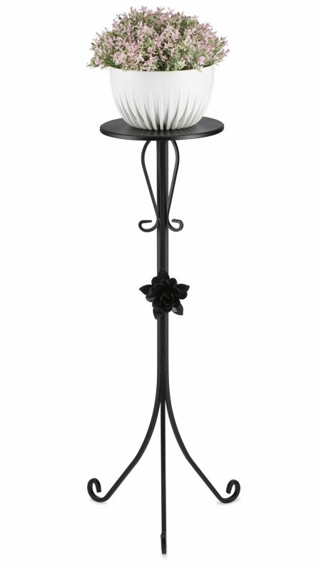 Kwietnik Stojący HowHomely Metalowy Czarny 39x95 cm