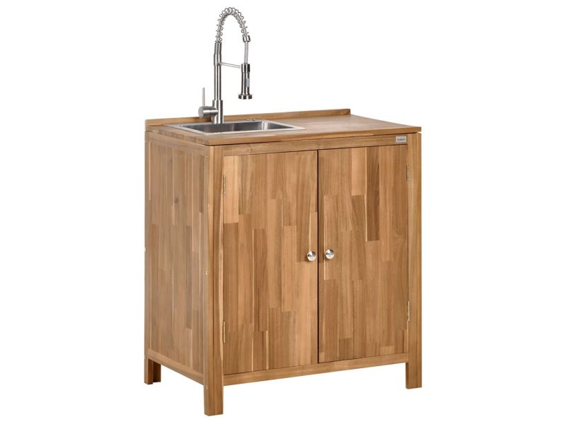 Szafka kuchenna ogrodowa ze zlewem Venosa Drewno akacjowe Brązowy 1 szt.