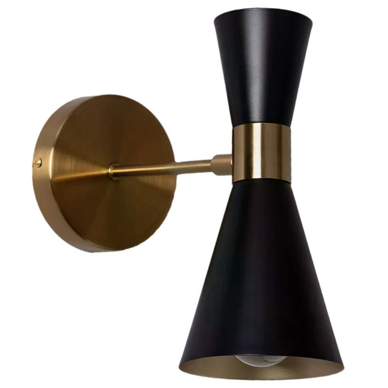 Kinkiet ścienny Abruzzo Salvatore czarno-złoty 1 x E27 x IP20 wym: 25 x 12 x 25 cm - 1 szt.