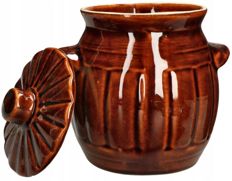 Beczka kamionkowa KOTARBAU z pokrywką brązowa 1,2 l 1 szt.