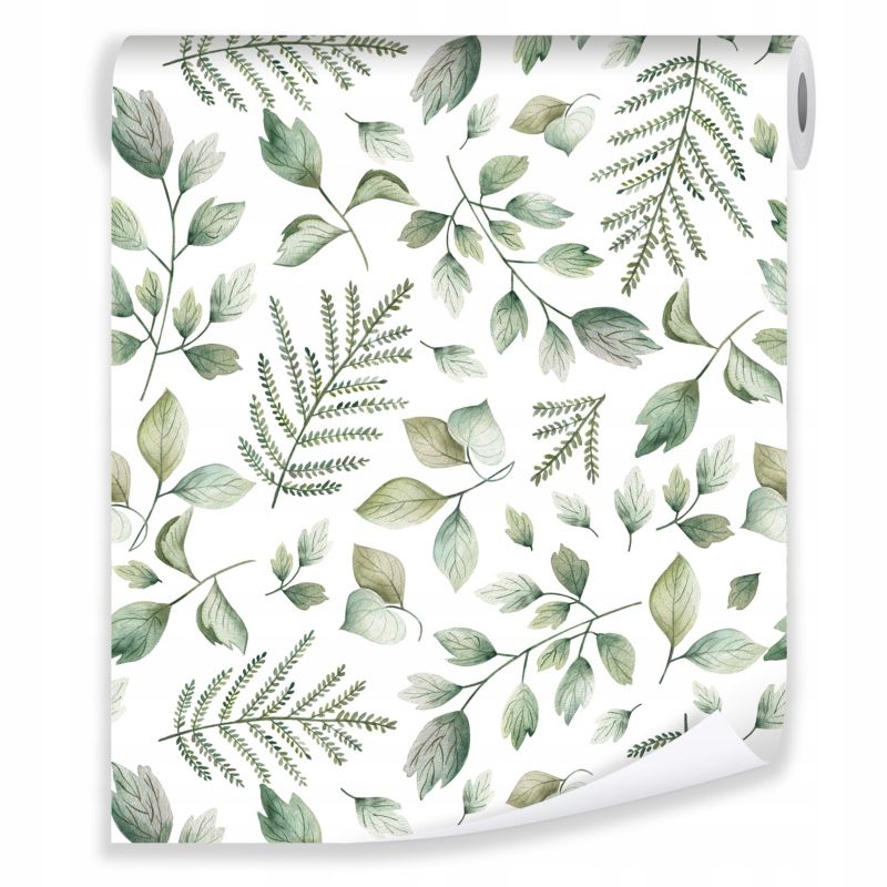 Tapeta Na Flizelinie Ścianę WALLARENA 10m x 50cm Ścienna Do Sypialni Salonu Kuchni Liście Zielone 1 szt.