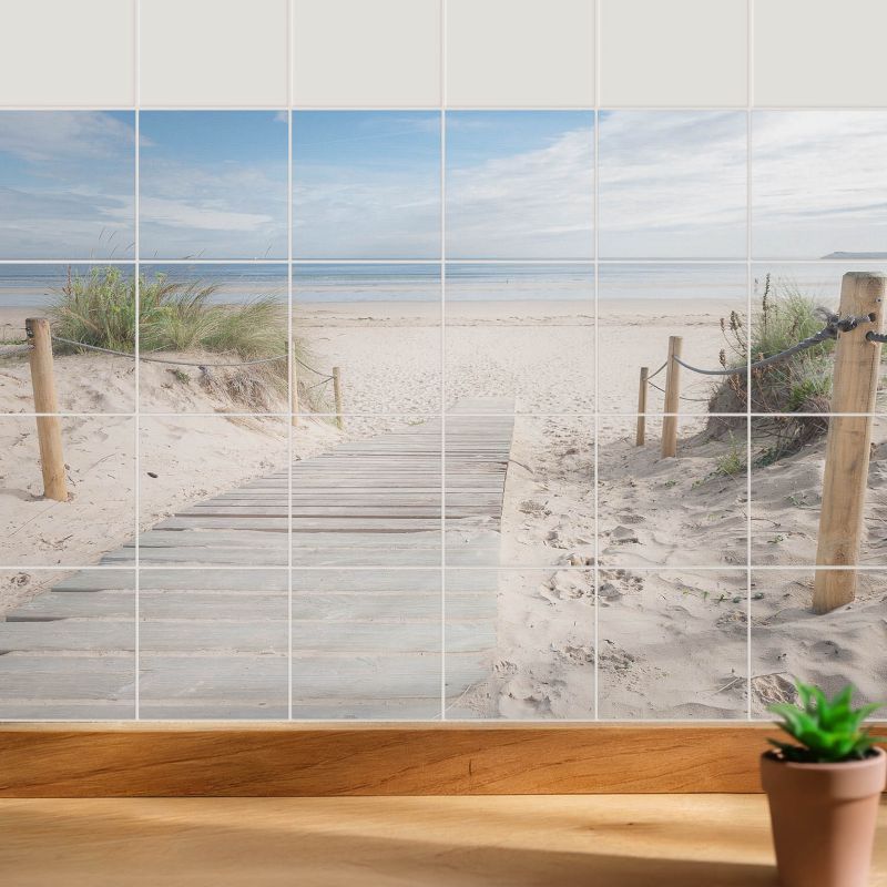 Naklejki na płytki Wallfluent 15x15 cm Ścieżka na plażę szybka renowacja 24 szt.