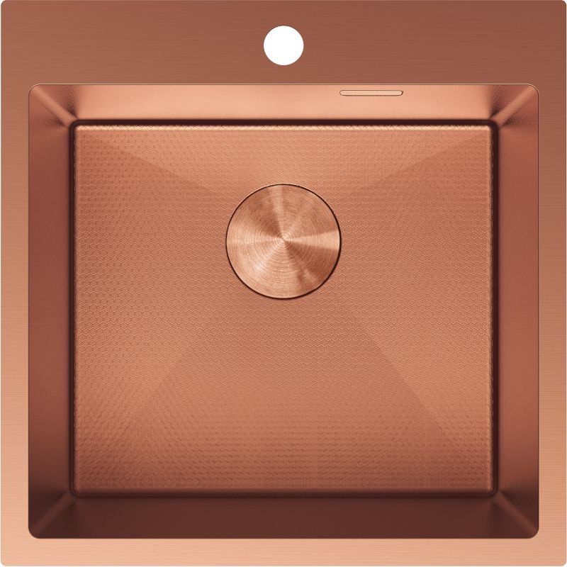 Zlewozmywak stalowy kwadratowy Mexen Solix miedź 500x500 mm 1-komorowy 1 szt.