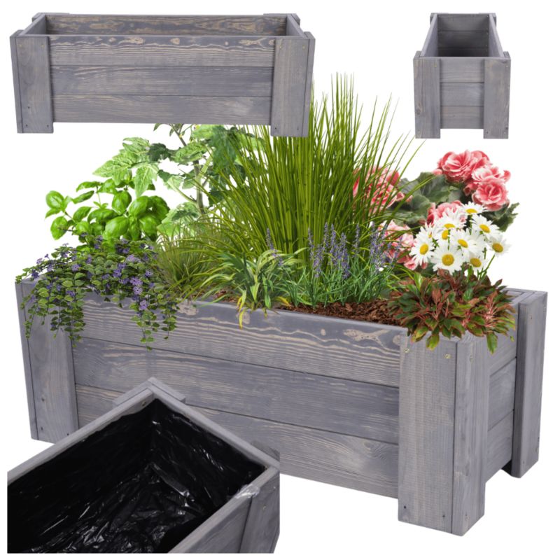 Donica drewniana tarasowa MODO24 impregnowana warzywna folia 60 cm 1 szt.