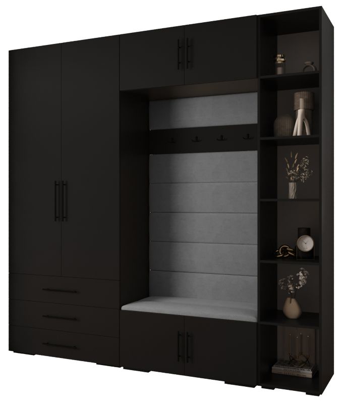 Garderoba do przedpokoju Abiks INOVA 3 Z10 czarny+czarny+manila16 1 szt.