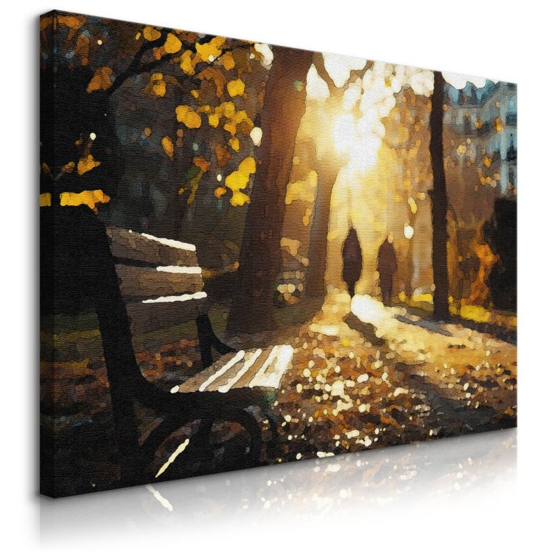 Obraz Muralo Jesienny Park Słońce Malarstwo Natura 70x50 cm 1 szt.
