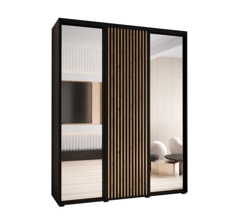 Szafa przesuwna Garderoba Abiks LANKO 2 190 gł. 45 czarny/czarny 1 szt.