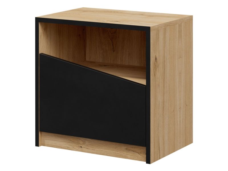 Szafka nocna MIRJAN 24 Aston 06 dąb odwieczny/czarny 1 szt.