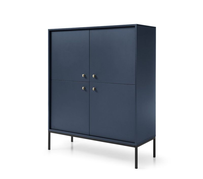 Komoda czterodrzwiowa Bettso Molly 104 cm na czarnym stelażu granatowy 1szt.