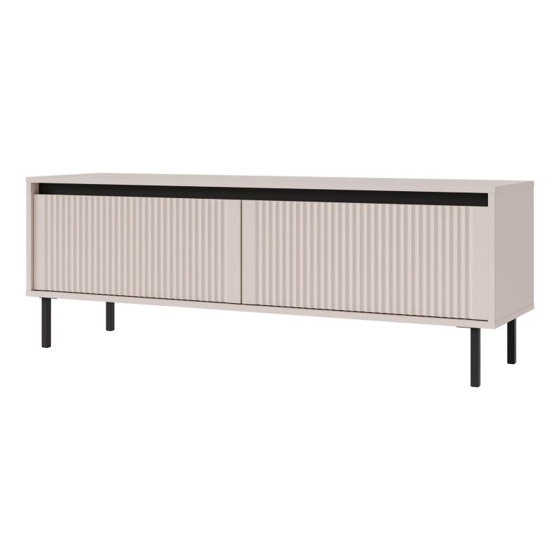 Szafka RTV z ryflowanymi frontami Bonni Yukashi 2S T302 beżowa 1 szt.