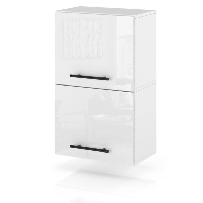 Szafka Kuchenna Hurtownia-Mebli Wisząca Klapowa W40K sPremium 40cm Biały Mat Biały Połysk 40x32x72 cm 1szt.